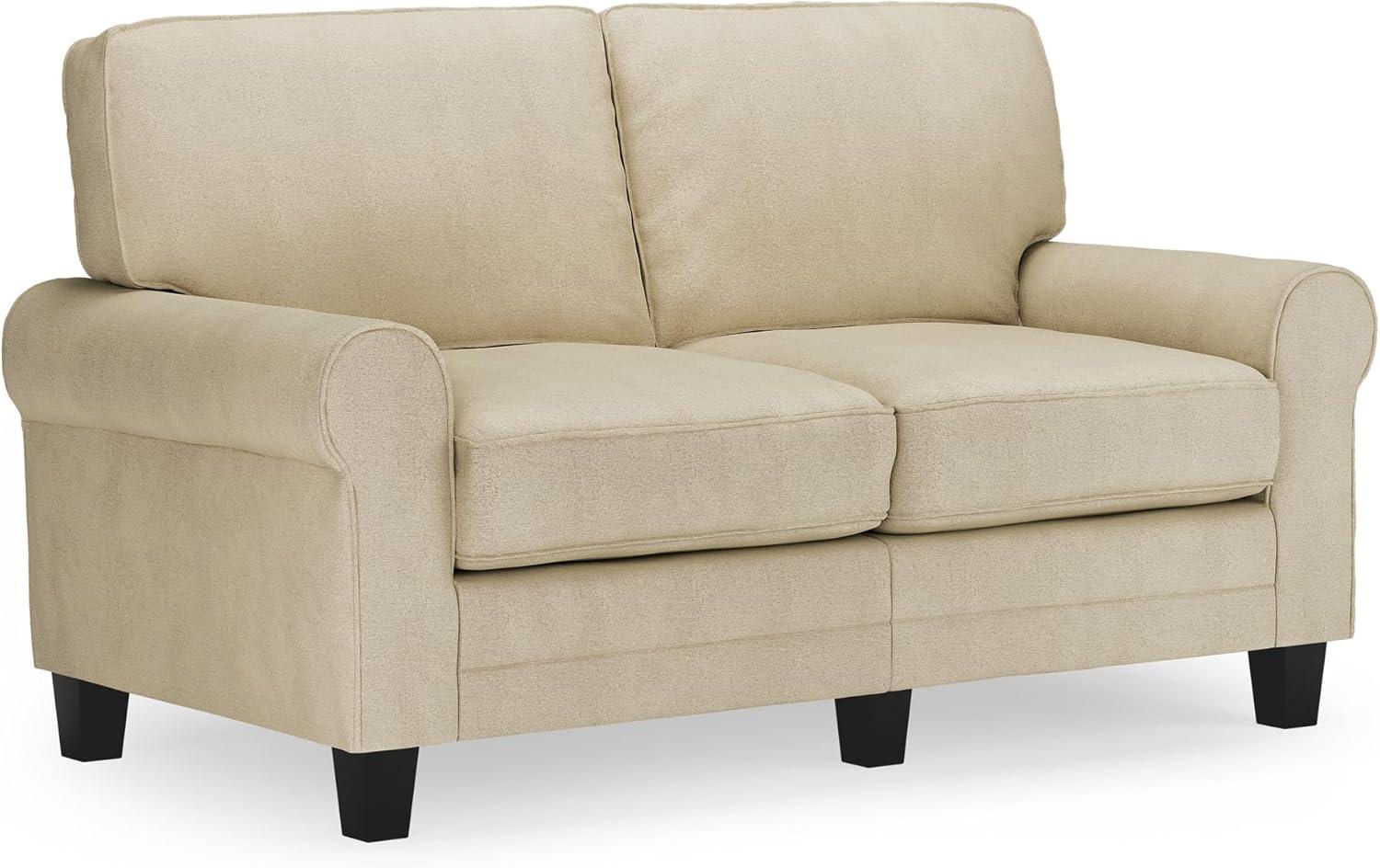 Serta Copenhagen 61" Rolled Arm Sofa, Easy Care Fabric, Soft Pillow Back, Pocket Coil Seat Cushions