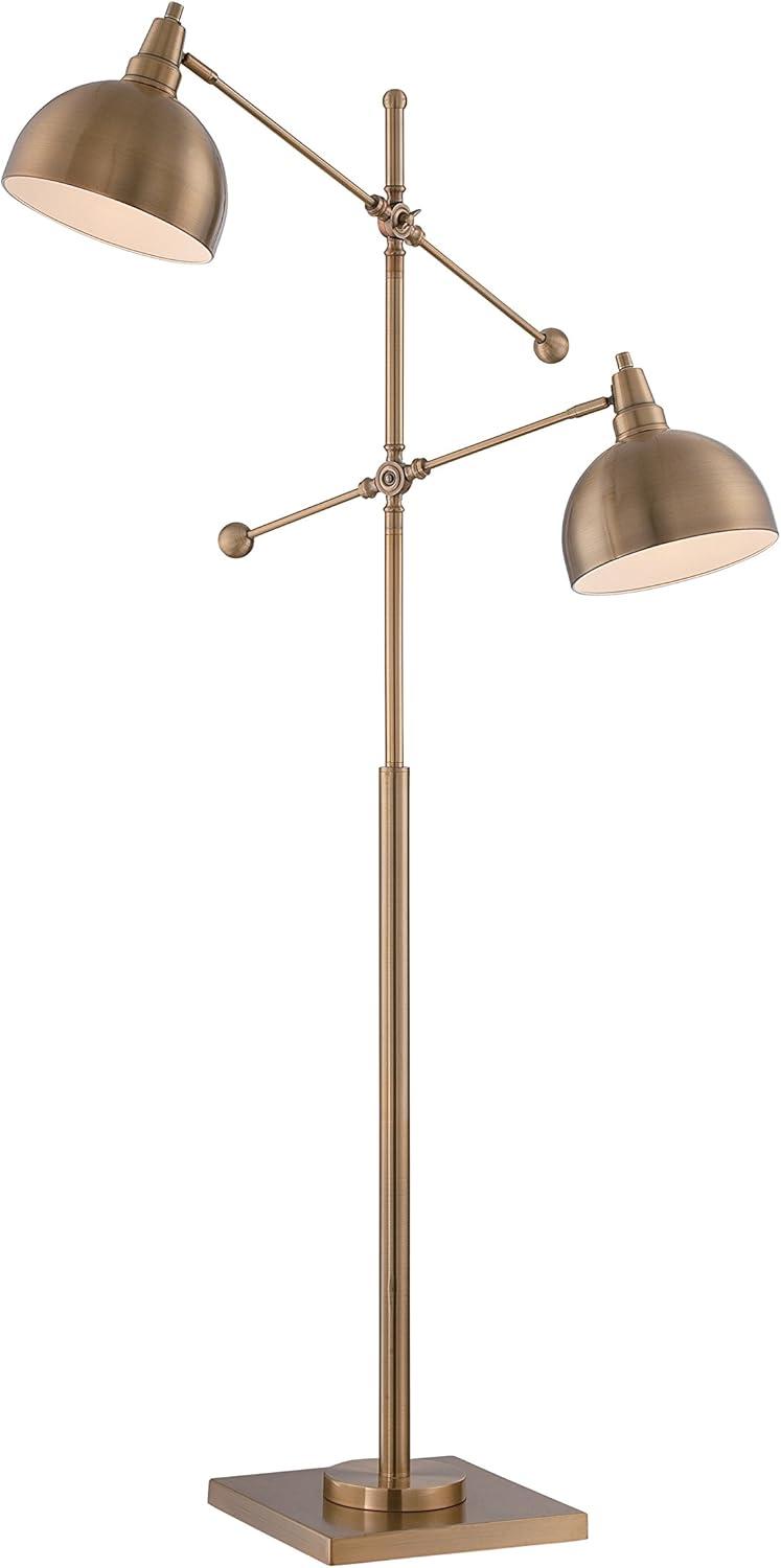 Cupola Floor Lamp with Metal Base and Brushed Brass Finish Color