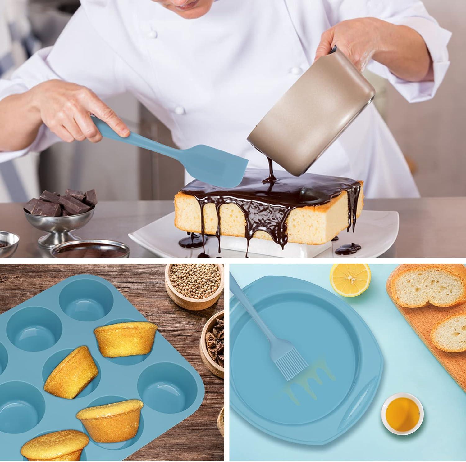 Economical 7-Piece Blue Silicone Nonstick Bakeware Set