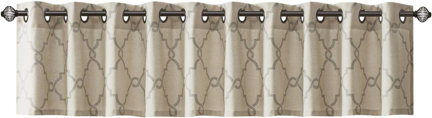 Madison Park Saratoga Fretwork Print Grommet Top Single Window Valance