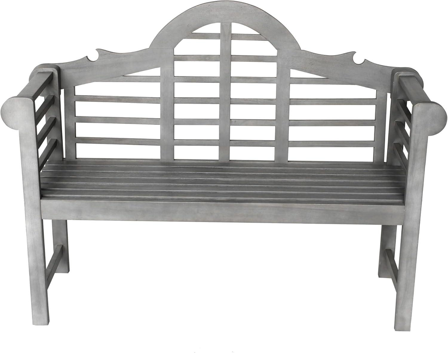 Lutyens 3-Seat Arched Acacia Wood Outdoor Garden Patio Bench - JONATHAN Y