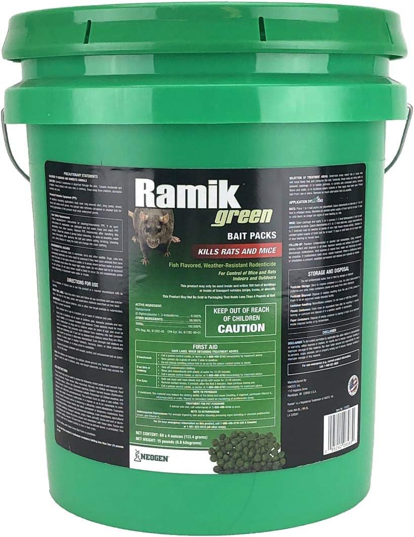 Ramik Green Pellet Bait Pack Rat And Mouse Poison (60-Pack) 116305