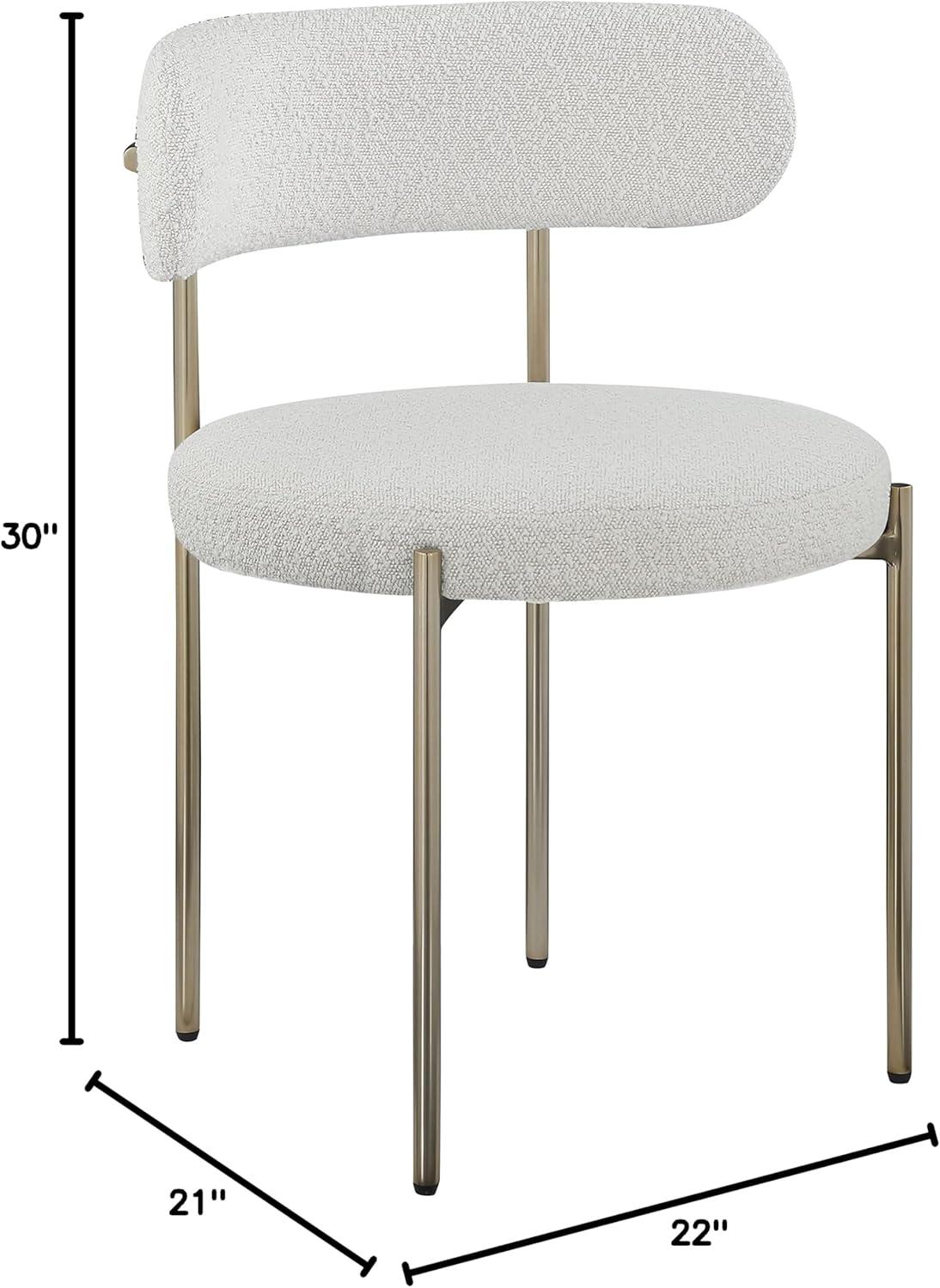 Meridian Furniture Beacon Cream Boucle Fabric Dining Chair