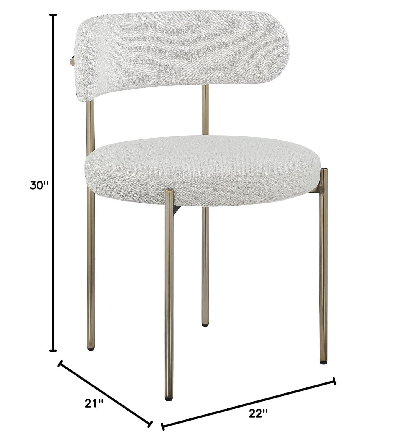 Meridian Furniture Beacon Cream Boucle Fabric Dining Chair