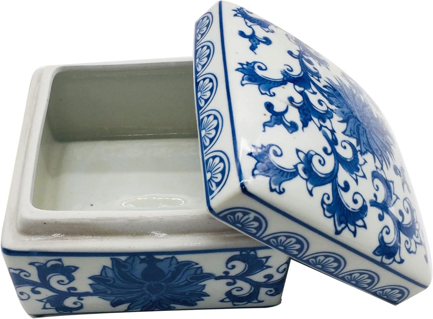 Chinoiserie Square Ceramic Box