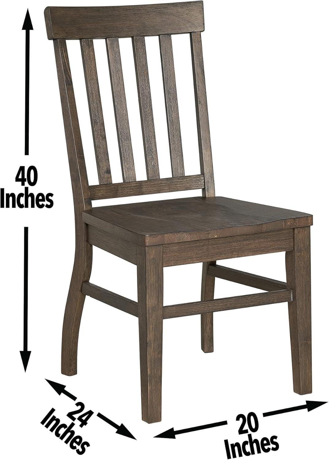 Set of 2 Cayla Side Chair Dark Oak - Steve Silver Co.: Wood Frame, Slat Back, Armless Design, 250lb Capacity