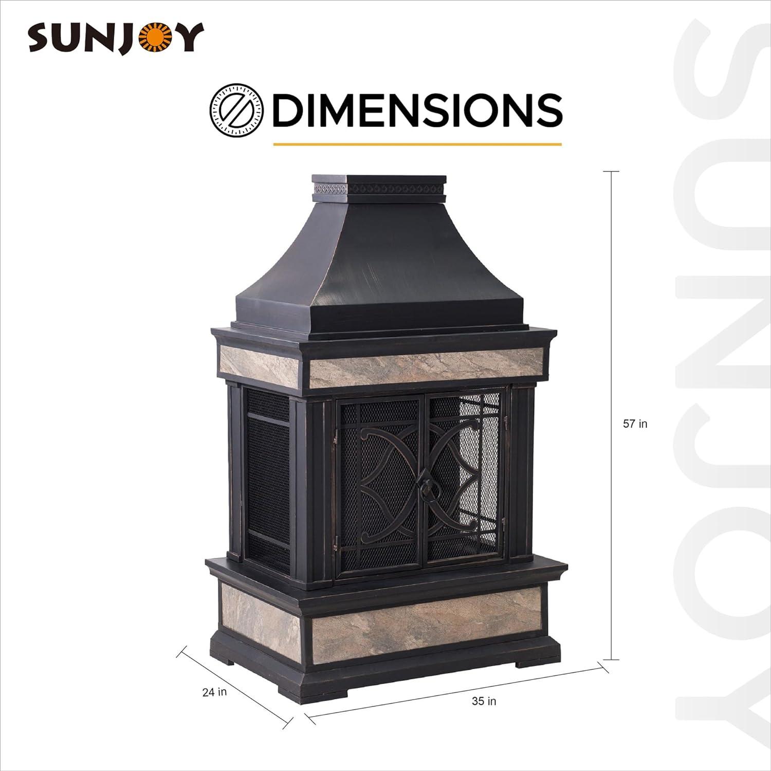 Sunjoy Heirloom 4.7H ft. Wood Burning Outdoor Fireplace