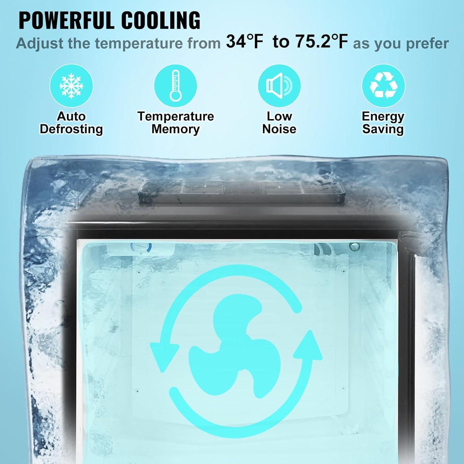 VEVOR VEVOR 5.7 Cubic Feet Silver Dual Tap Freestanding Kegerator with Adjustable Temperature