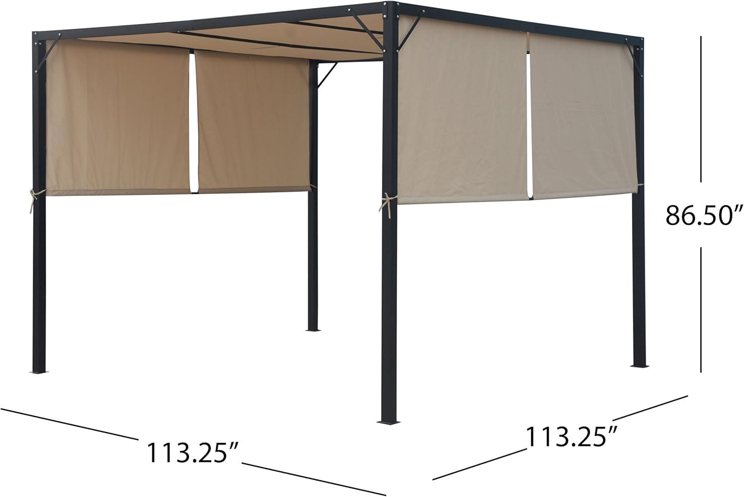 Wendy Outdoor Steel Framed 10' by 10' Gazebo, Beige