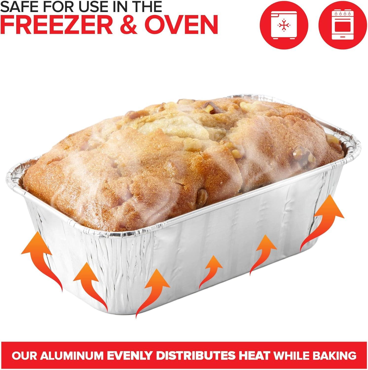 Mini Aluminum Disposable Loaf Pans with Lids, 50 Pack