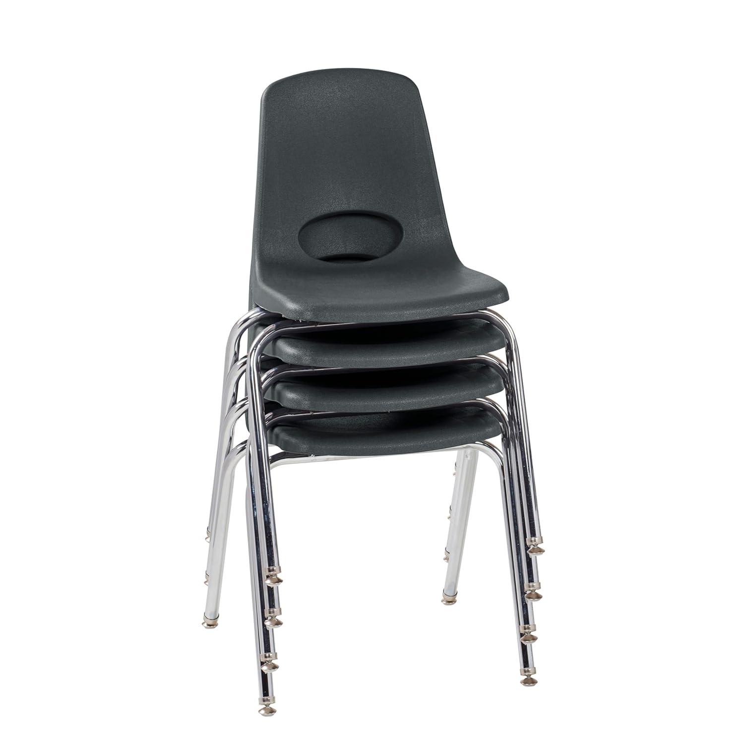 Factory Direct Partners 18" Classroom Stack Chair with Swivel Glide Legs