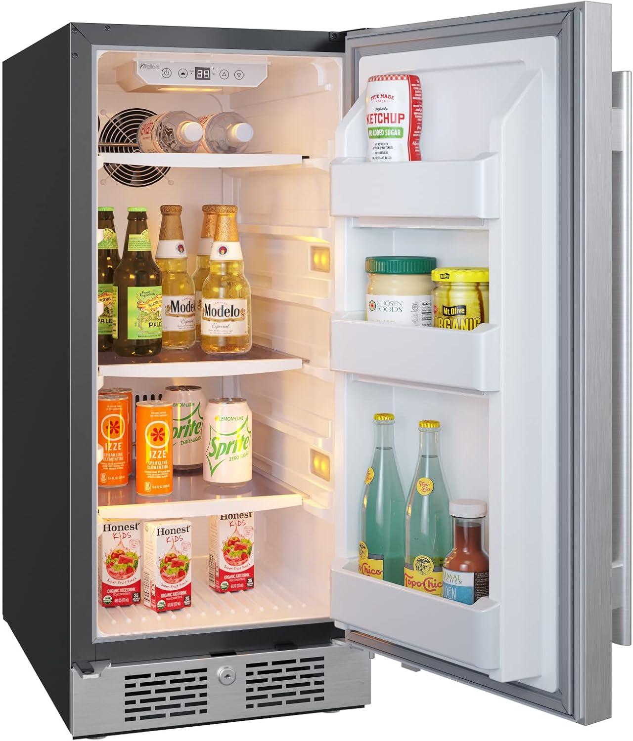 Avallon Afr152rh 15" Wide 3.3 Cu. Ft. Compact Refrigerator - Stainless Steel