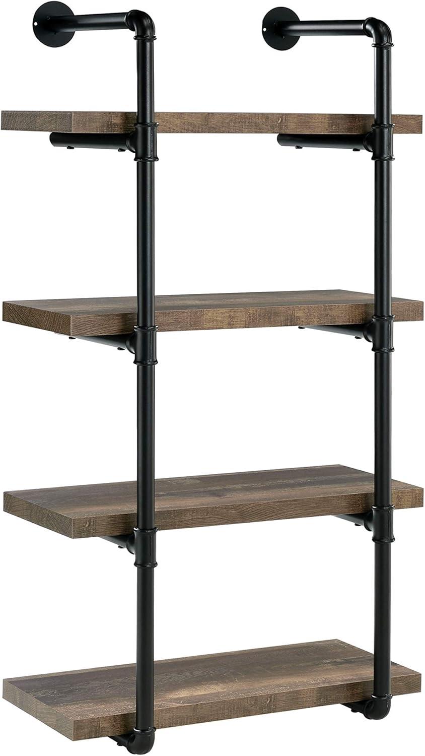 24" Elmcrest 4 Shelf Wall Bookcase with Black Frame - Coaster