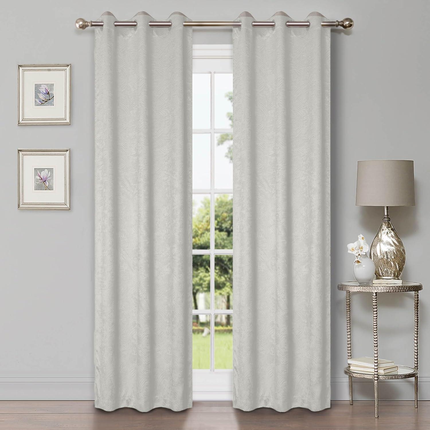 Superior Waverly Blackout Curtains, Rod Pocket, Set of 2, 42" x 63", Ivory