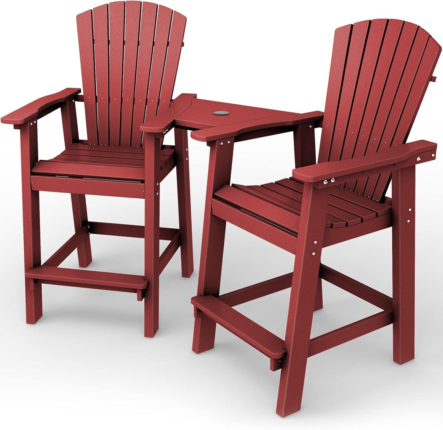 Rosecliff Heights Wolak HDPE Outdoor Adirondack Chair Set With Table