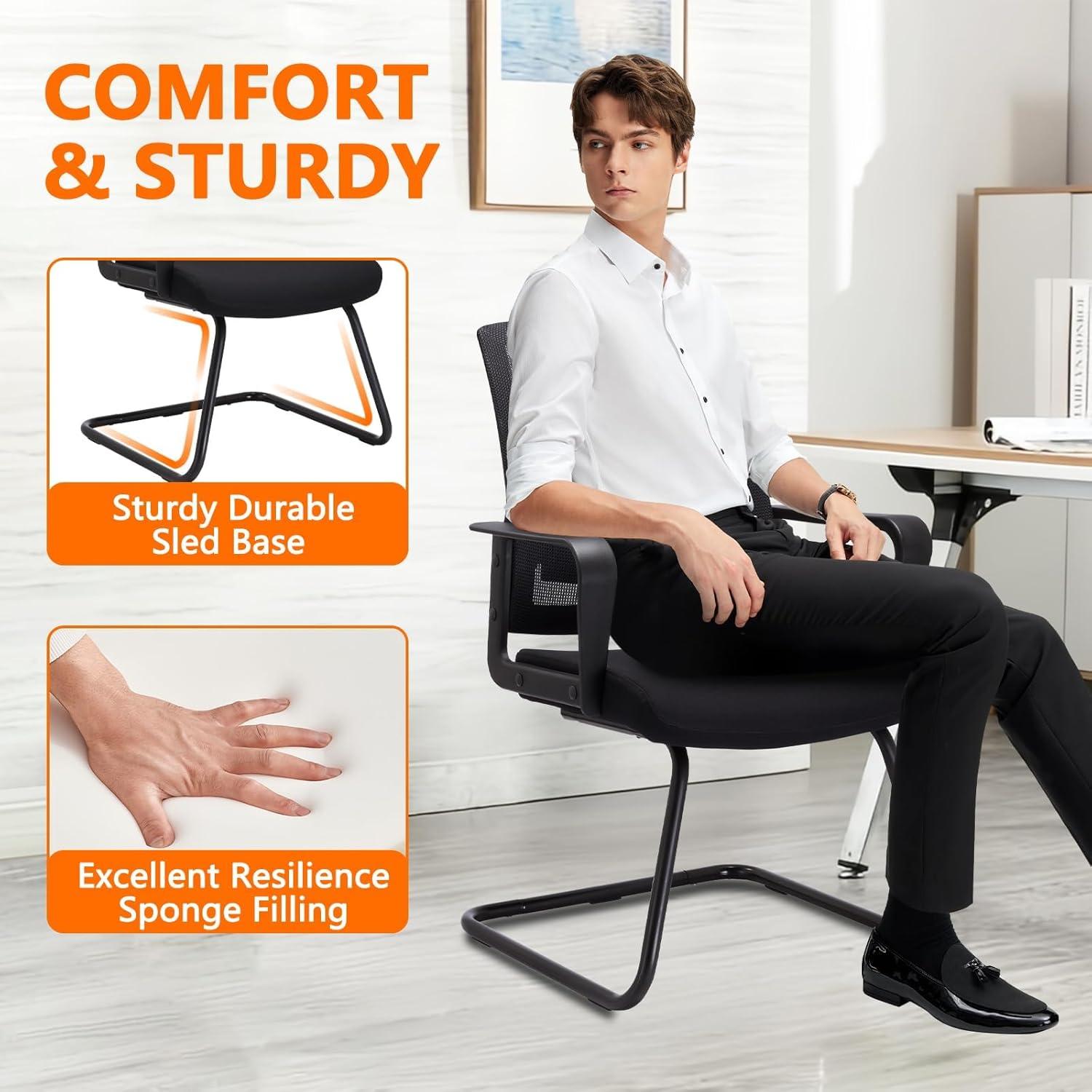 Clatina Waiting Room Chair with Metal Frame