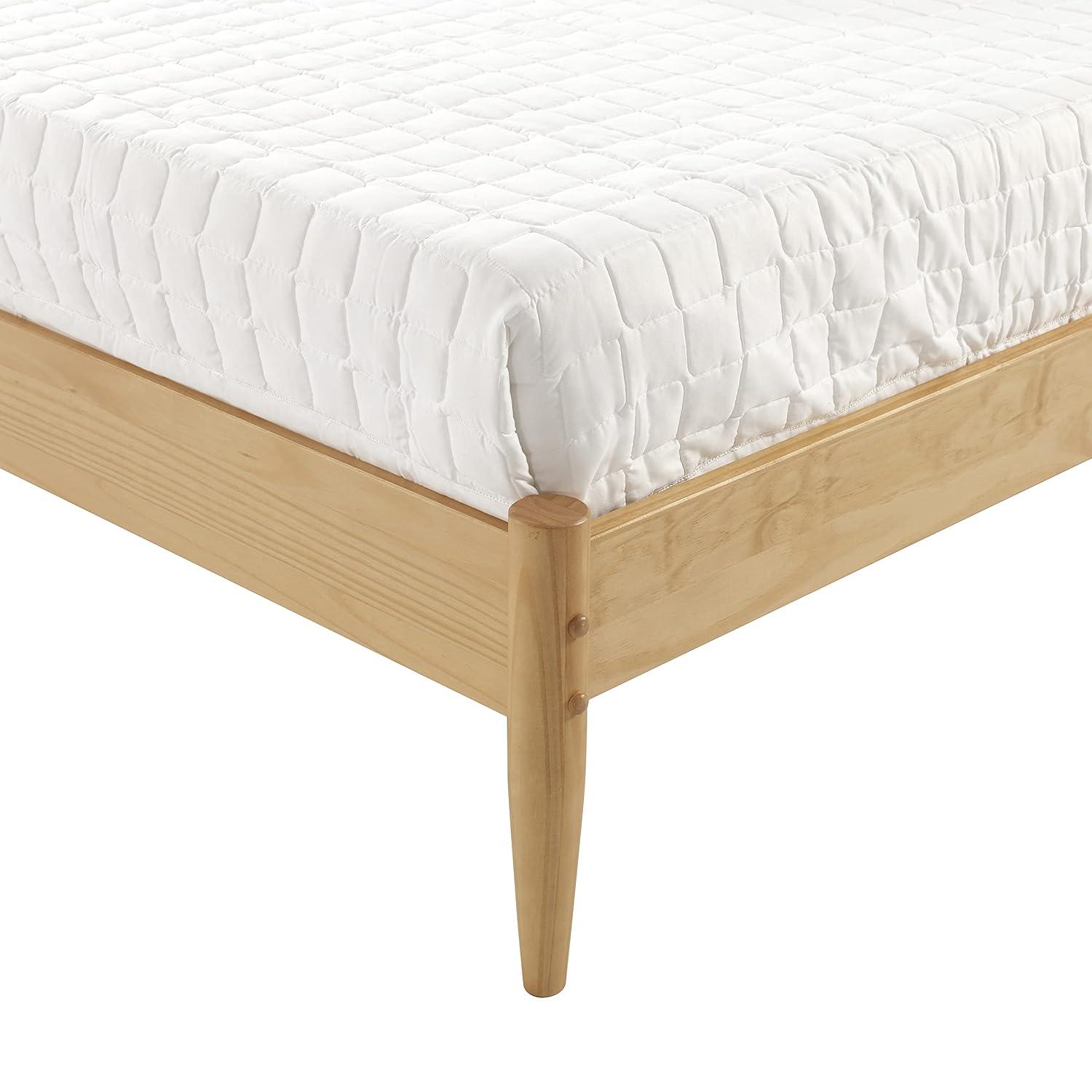 Camaflexi Mid-Century Solid Wood Queen Platform Bed in Scandinavian Oak 100% Solid Wood