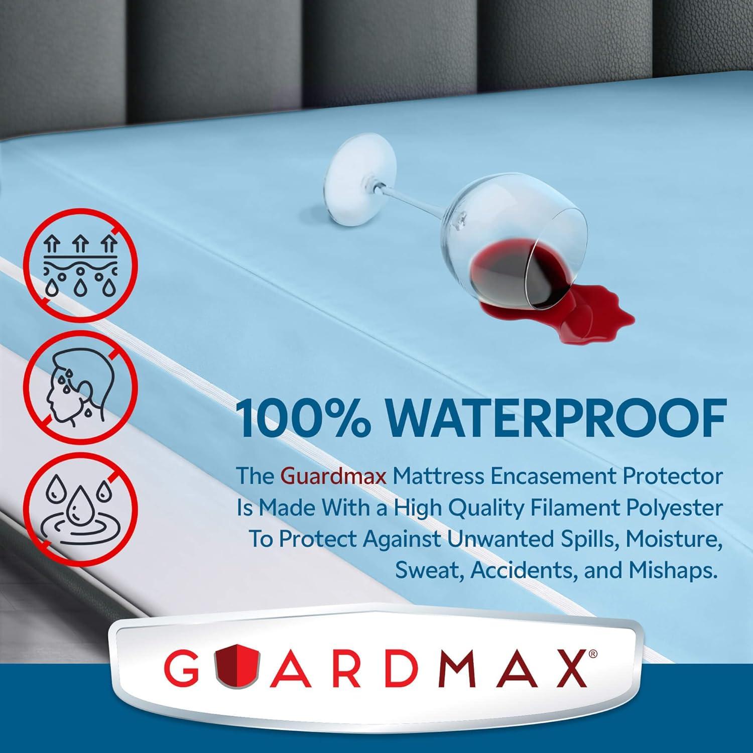 Guardmax - Bed Bug Proof Mattress Protector - Zippered Style - Light Blue - 24" x 38" x 3" (Portacrib)