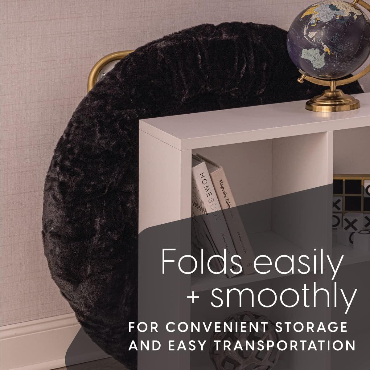 Milliard Cozy Faux Fur Saucer Chair X-Large, Black