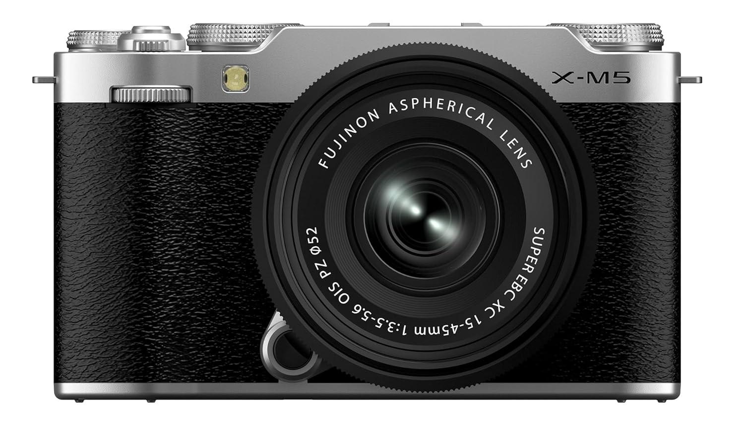 Fujifilm X-M5 Mirrorless Camera Body with XC 15-45mm F3.5-5.6 OIS PZ Lens (Silver)