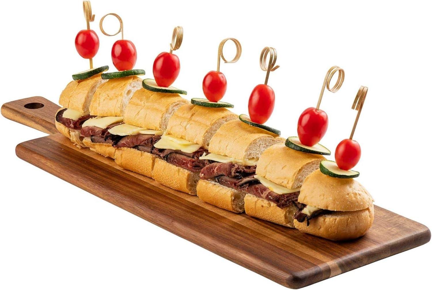 Rectangular Brown Wood Display Serving Board, 22 by 8 Inches