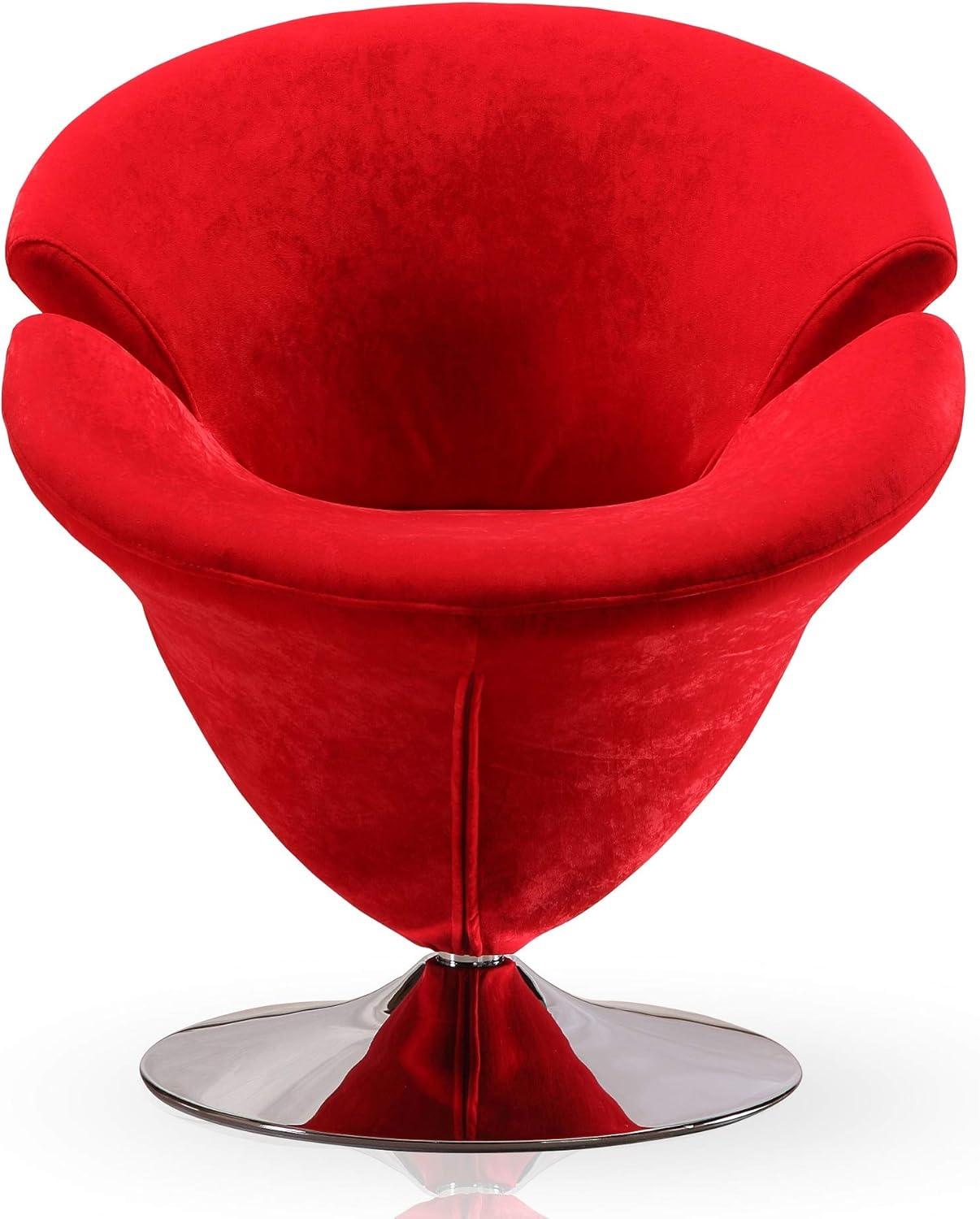 Troyer Velvet Swivel Barrel Chair