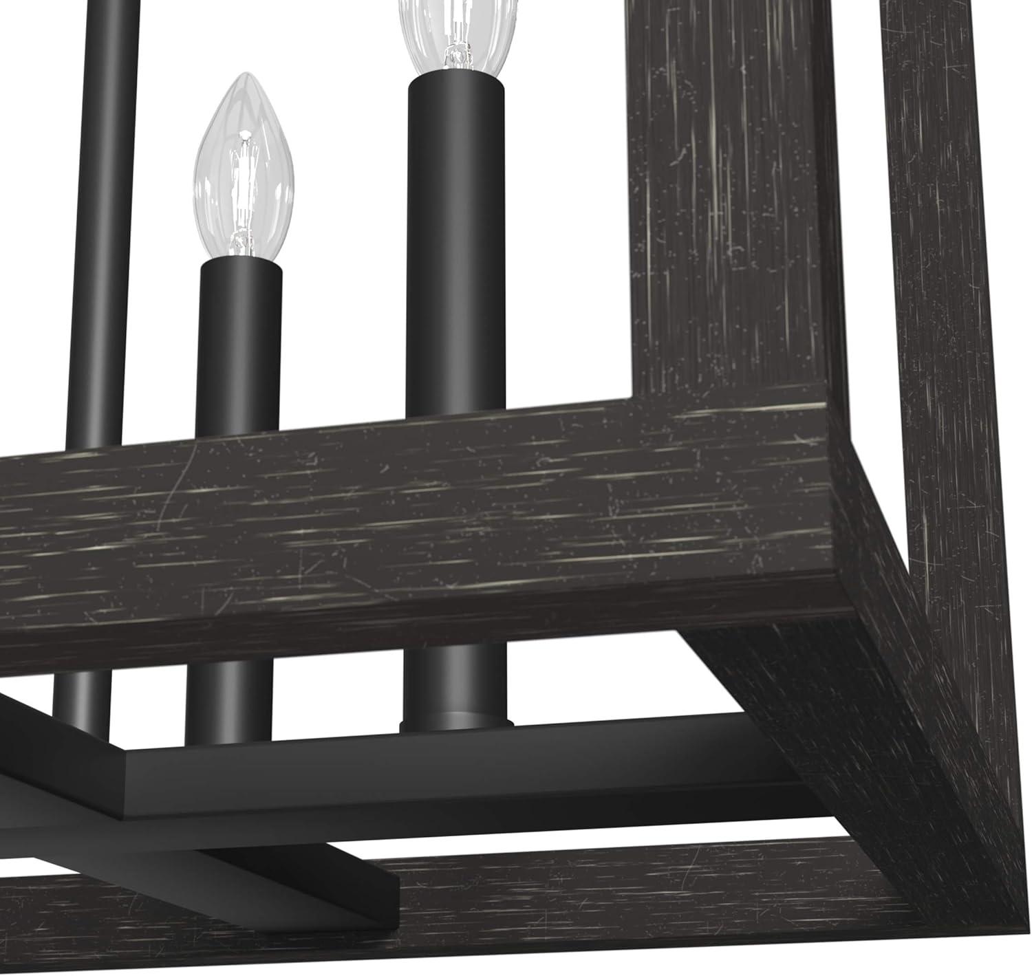 Hunter Fan Squire Manor 4 - Light Lantern Rectangle Chandelier