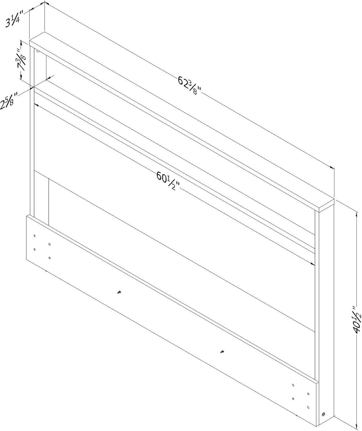 Full/Queen Kanagane Headboard with Shelf Pure White - South Shore