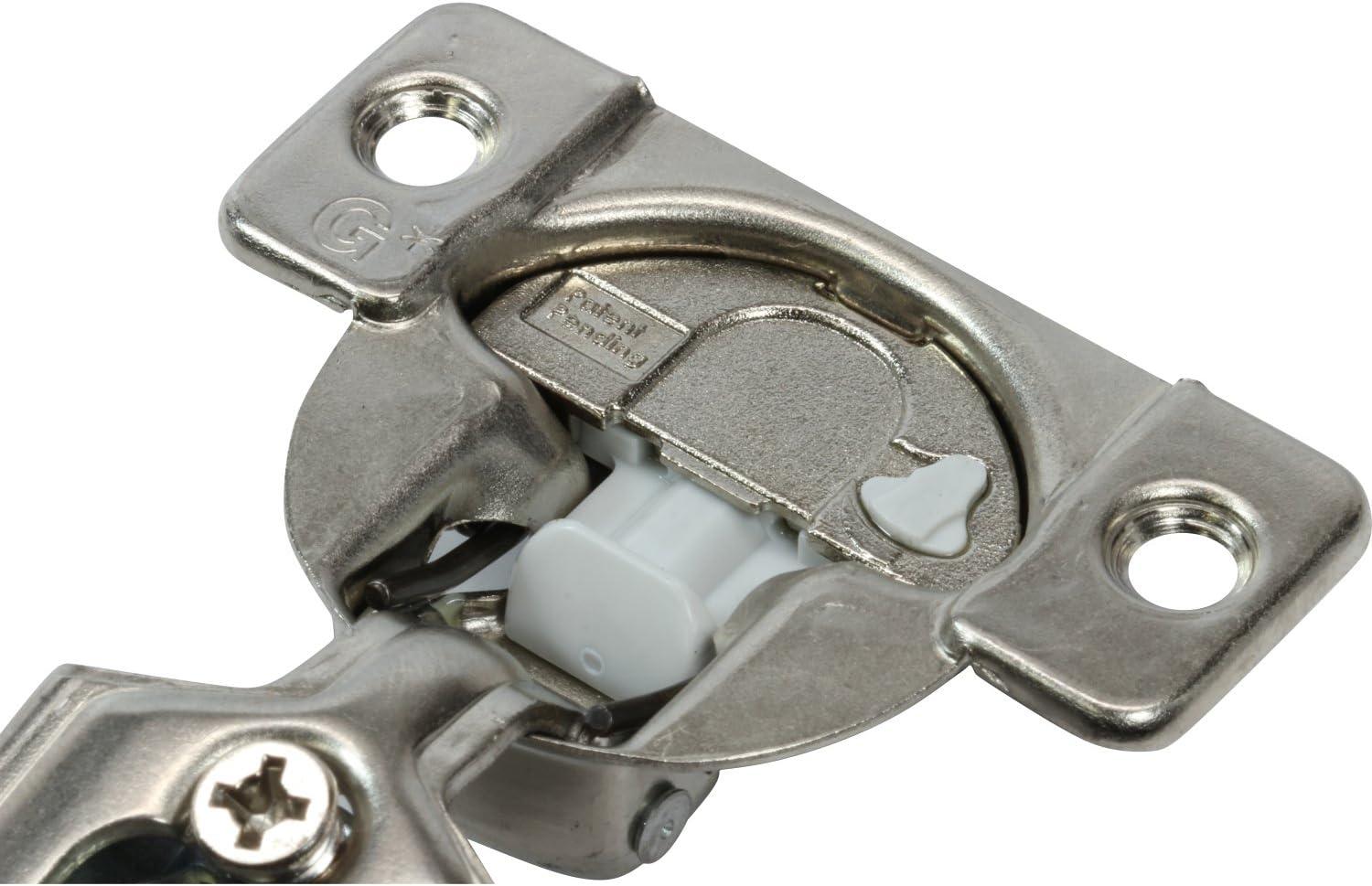 50 Pack Rok Hardware Grass TEC 864 108 Degree 1/2" Overlay Custom 3 Level Soft Close Screw On Compact Cabinet Hinge 04431A-15 3-Way Adjustment 45mm Screw Hole Pattern
