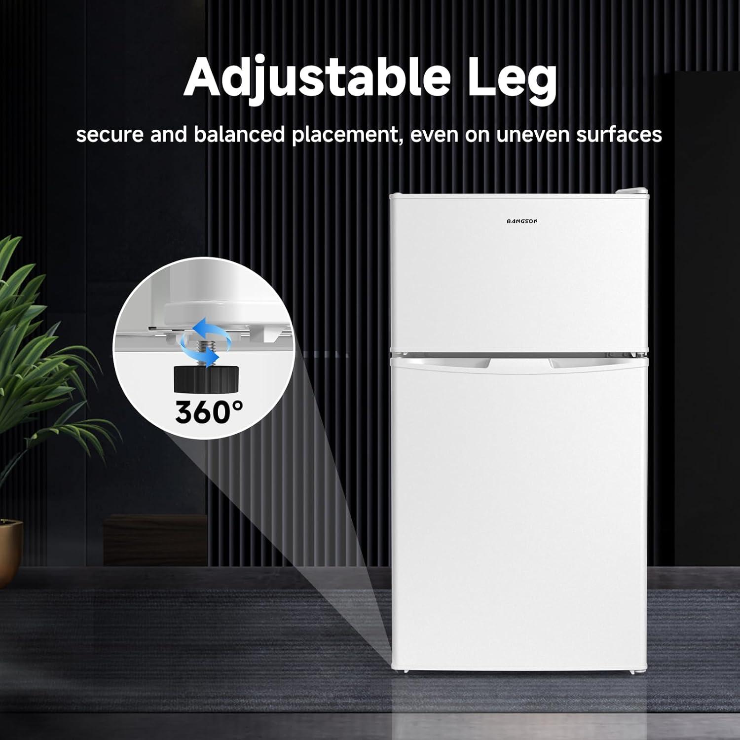 BANGSON BANGSON 3.2 CU.FT, 2 Door Small Refrigerator with Freezer US-BSR-200WH