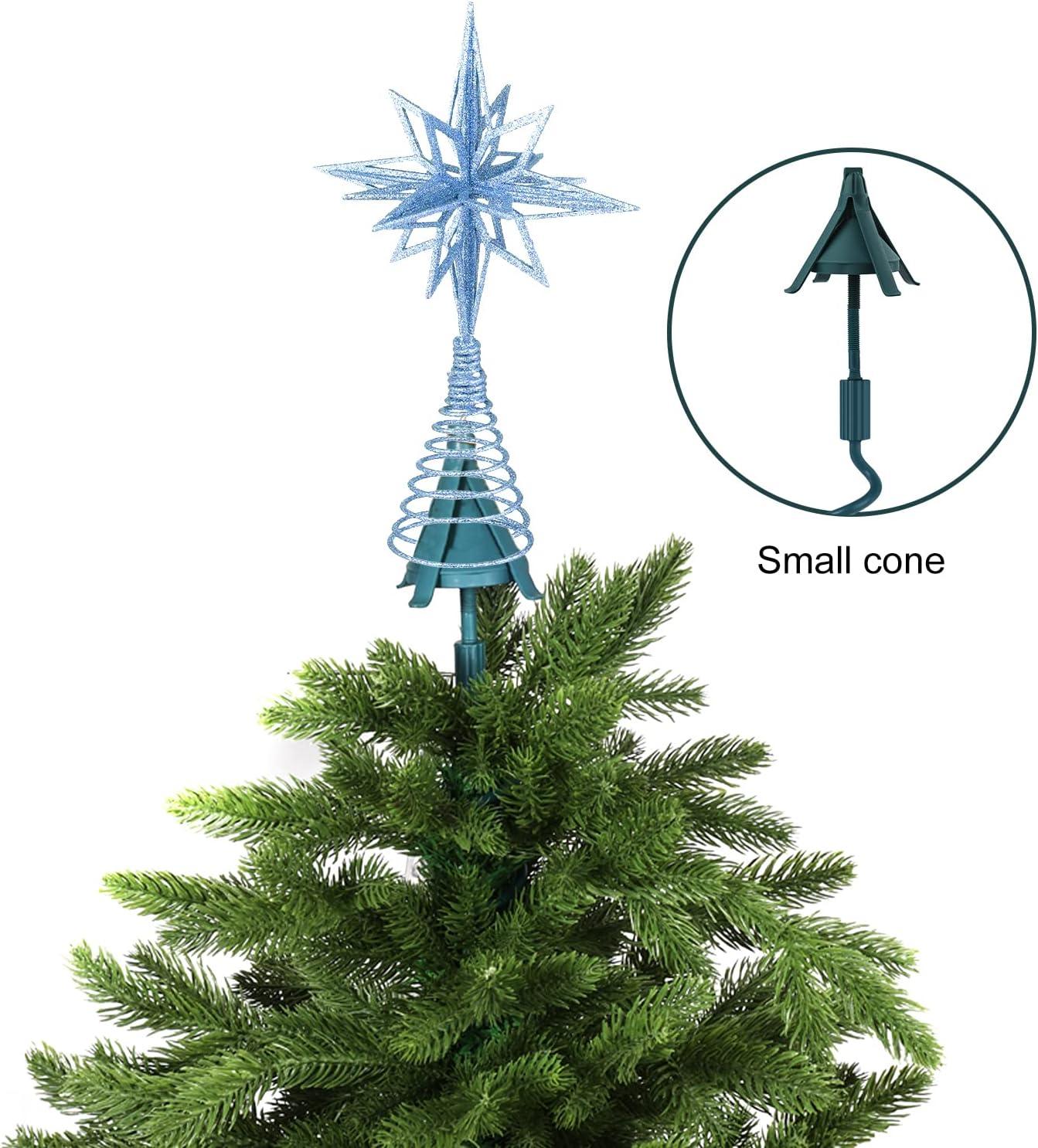 [Christmas Tree Topper Holder] - Twist-on Holiday Universal Tree Topper Stabilizer Fits All Base Types- Metal Green Support Rod with Adjustable attachments to stabilize Seasonal Treetop Ornaments