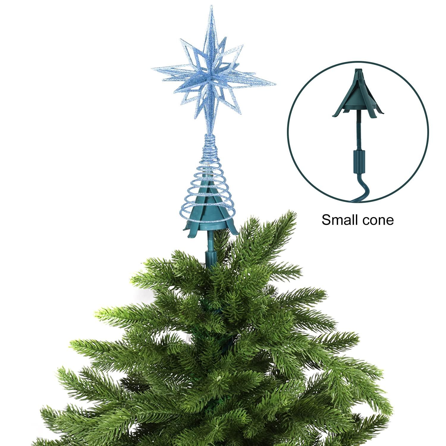 [Christmas Tree Topper Holder] - Twist-on Holiday Universal Tree Topper Stabilizer Fits All Base Types- Metal Green Support Rod with Adjustable attachments to stabilize Seasonal Treetop Ornaments