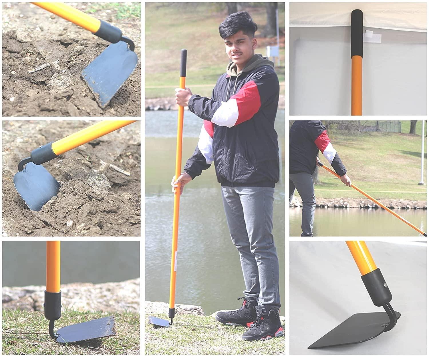 Ashman Online, 3 Various Assorted Garden Rakes  – Bow Rake, Garden Cultivator, and Garden Hoe, Black Color Metal Blade – Multipurpose Assorted Shovels with Strong Build 3 Pcs.