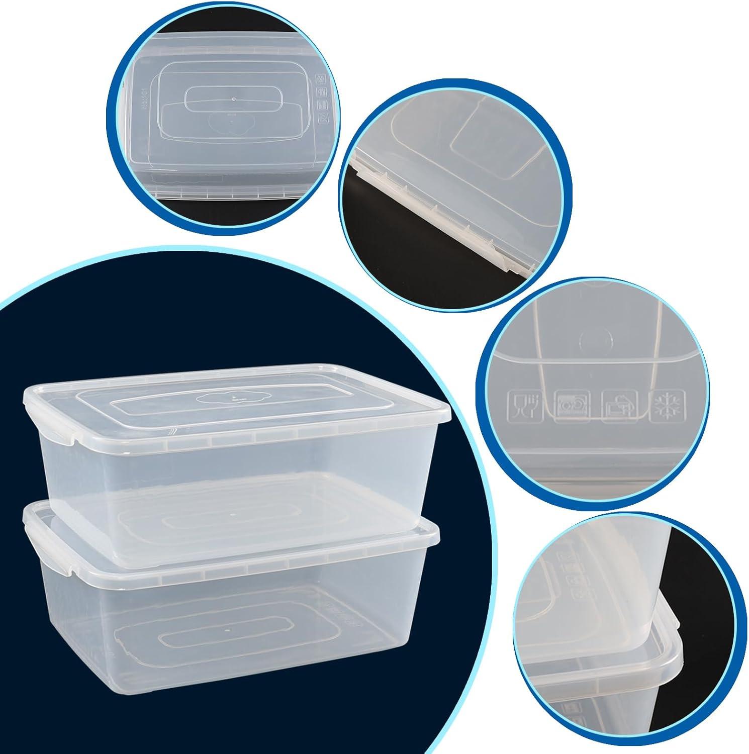 Clear Stackable Plastic Storage Boxes with Lids, 16 Quart, 2-Pack