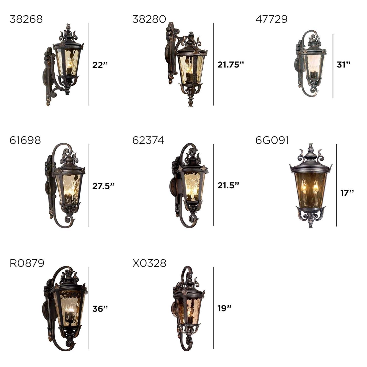 John Timberland Casa Marseille Vintage Rustic Outdoor Wall Light Fixture Bronze Scroll 21 1/2" Hammered Glass for Post Exterior Barn Deck House Porch