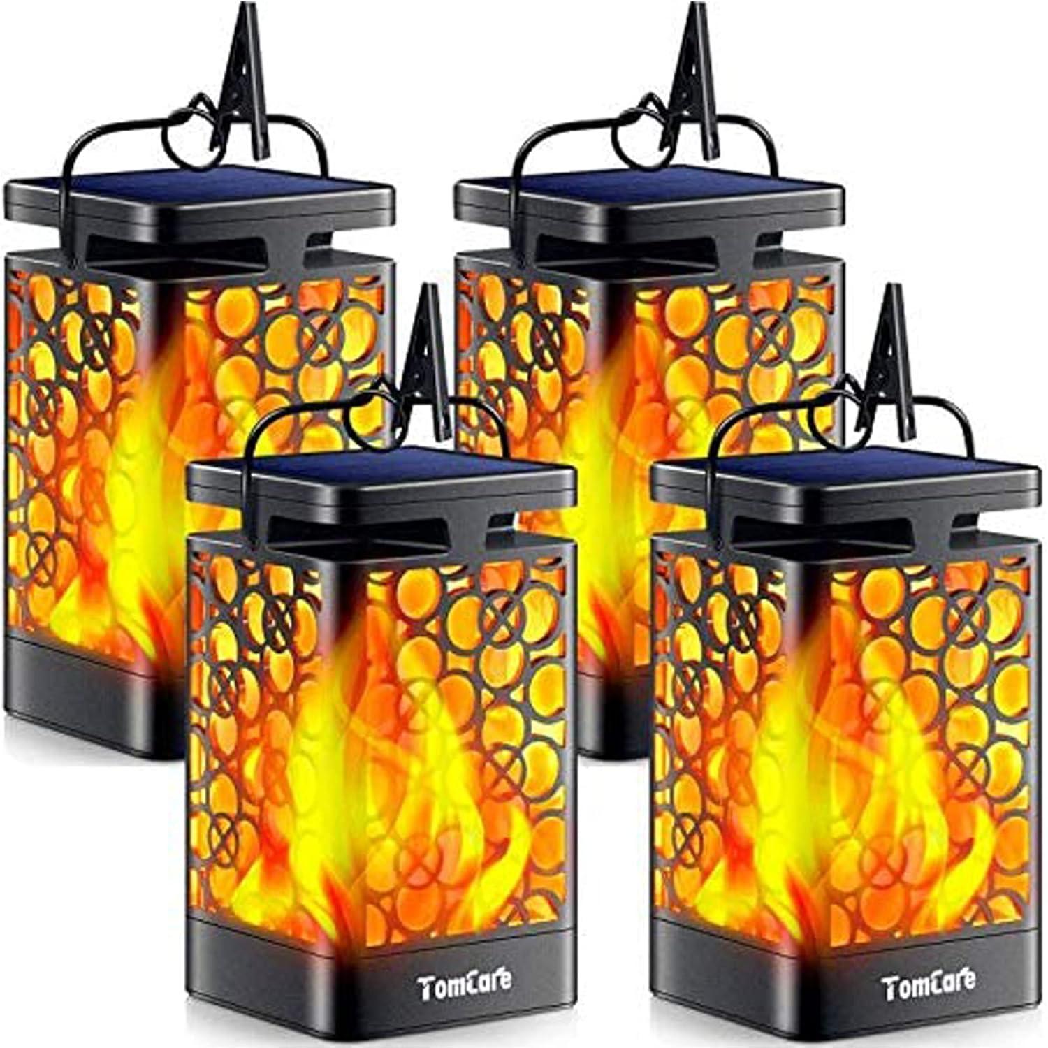 BEACHWATER POOL & SPA, LLC Solar Lights Outdoor Flickering Flame Solar Lantern Outdoor Hanging Lanterns Decorative Outdoor Lighting Solar Powered Waterproof LED Flame Christmas Lights For Patio Garden