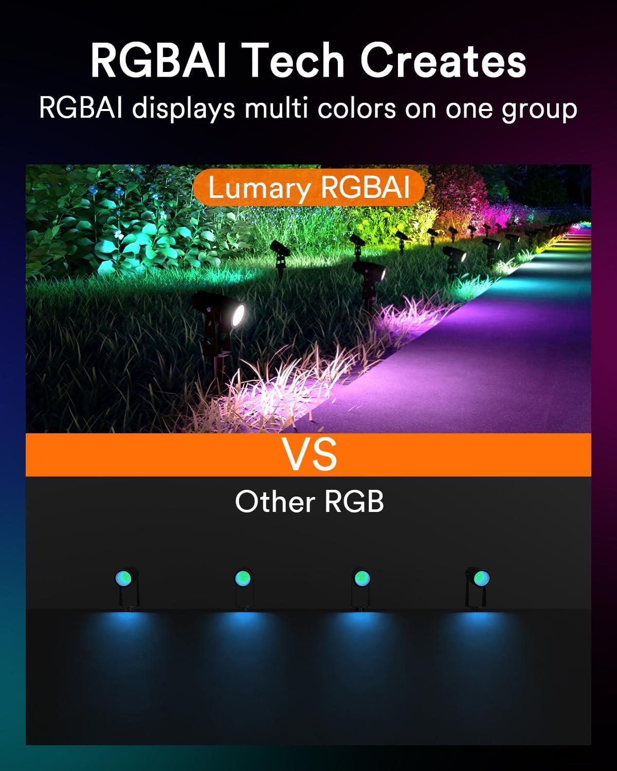 Lumary 56ft Smart RGB Waterproof Landscape Spotlight Multipack