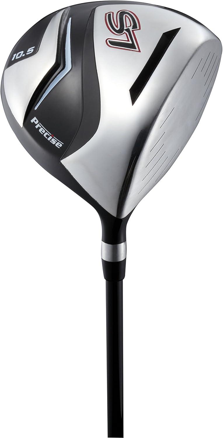 Precise S7 Men's Complete 18 Piece Right Handed Golf Clubs Package Set w/ Titanium Driver, Red Model, Tall Size