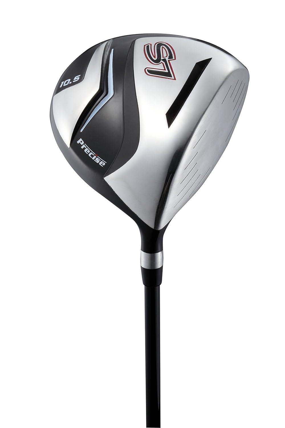 Precise S7 Men's Complete 18 Piece Right Handed Golf Clubs Package Set w/ Titanium Driver, Red Model, Tall Size