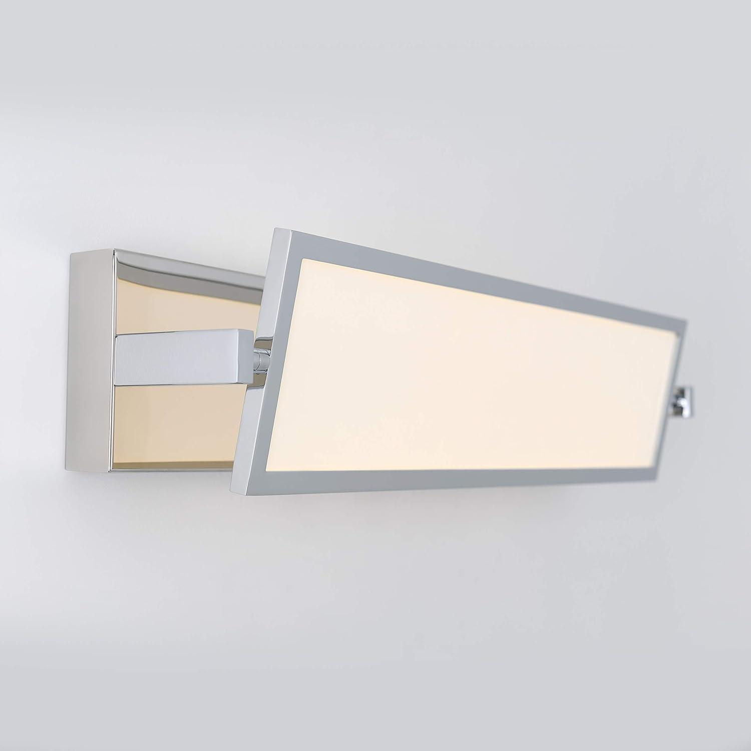 Chrome Flat Panel LED Vanity Light with Integrated LED