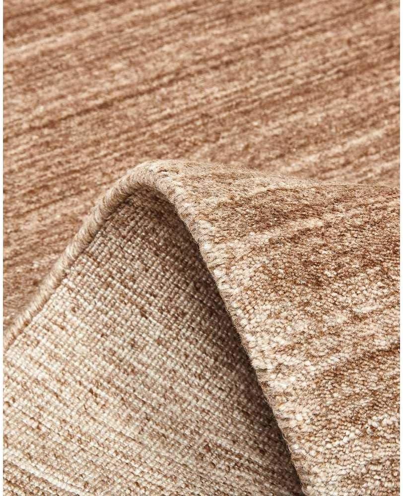 Solo Harbor Hand-Knotted Caramel Stripe Wool-Viscose 9' x 12' Area Rug