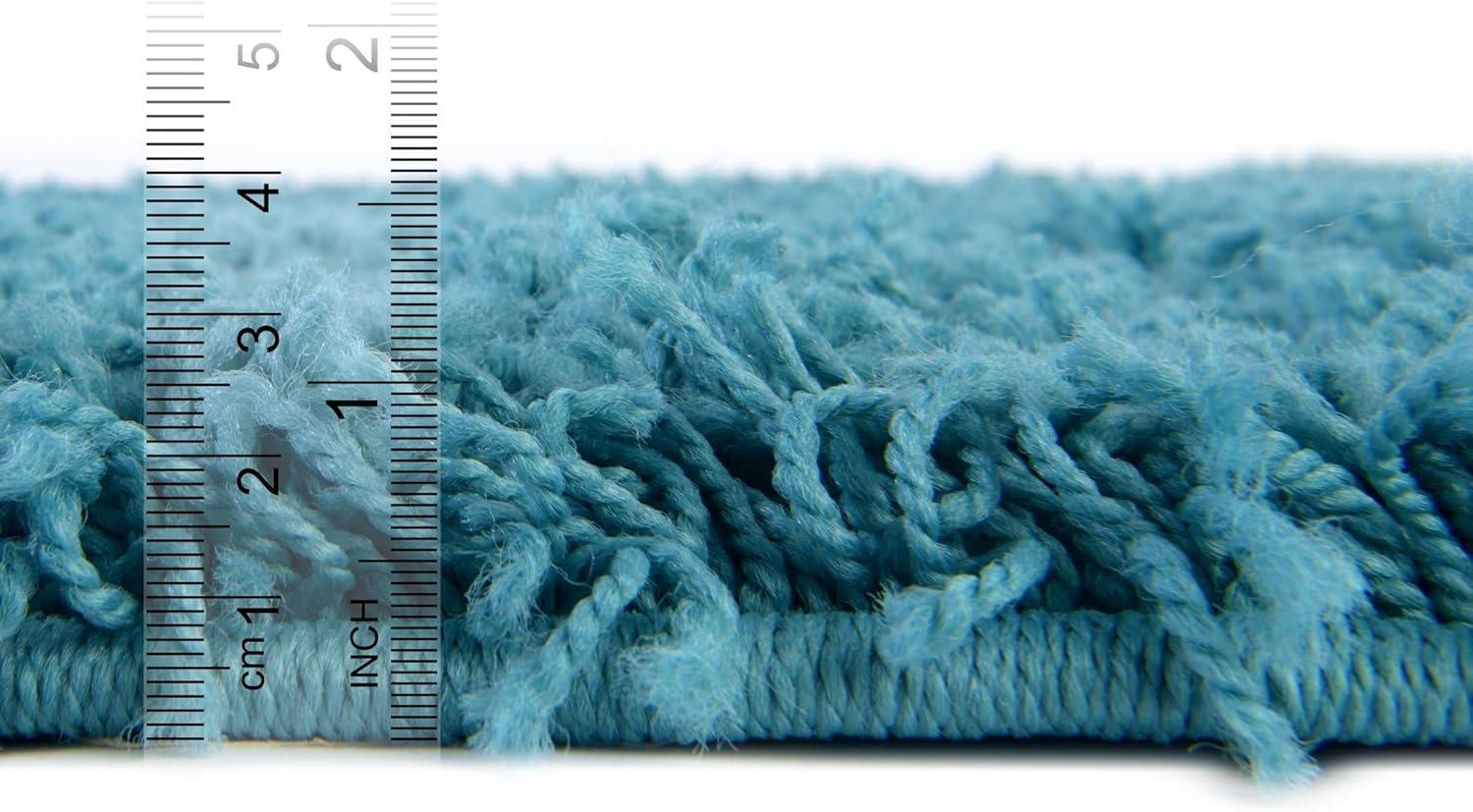 Deep Aqua Blue 5' x 8' Solid Shag Rug