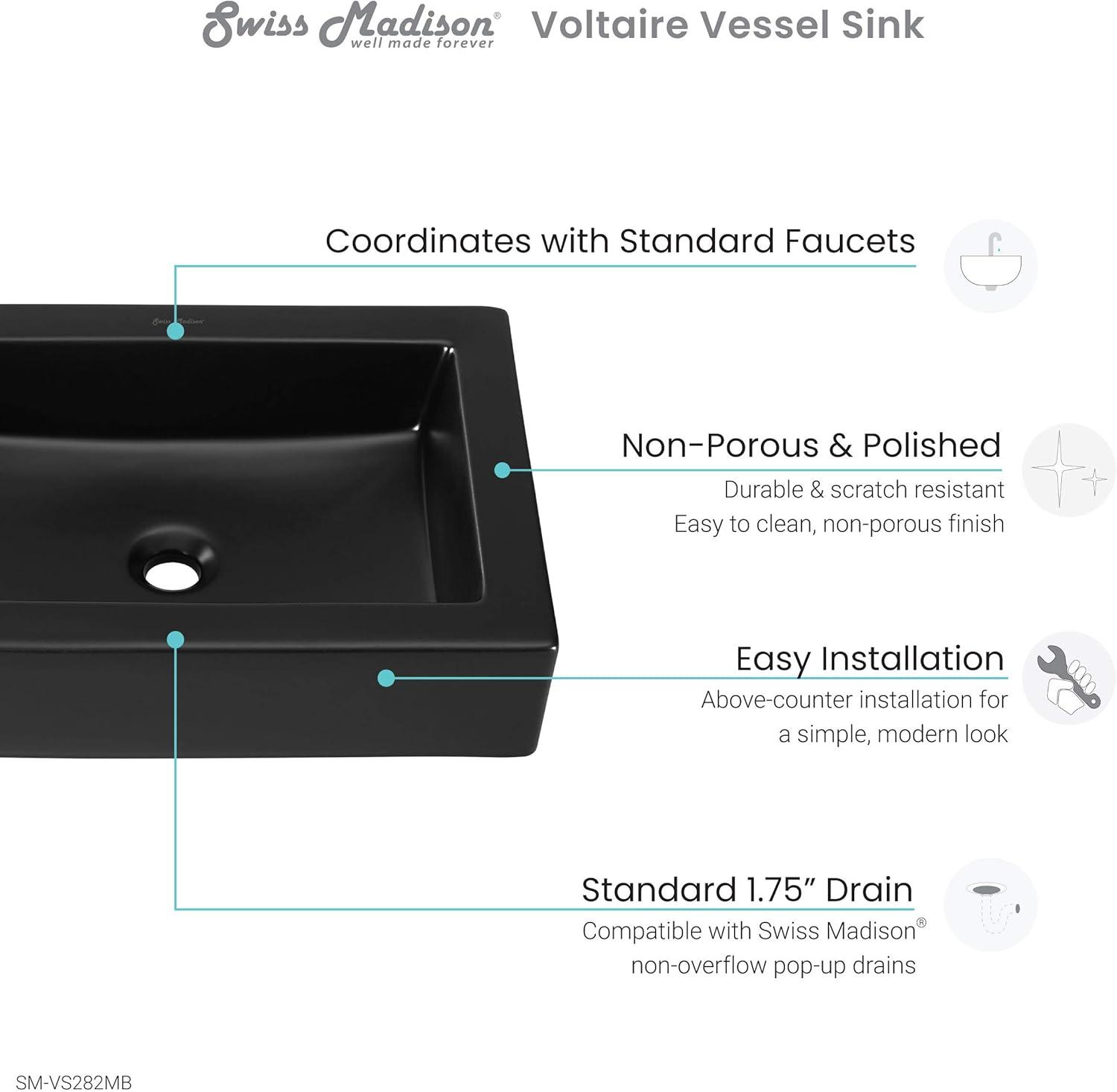 Voltaire 22" Ceramic Vessel Bathroom Sink