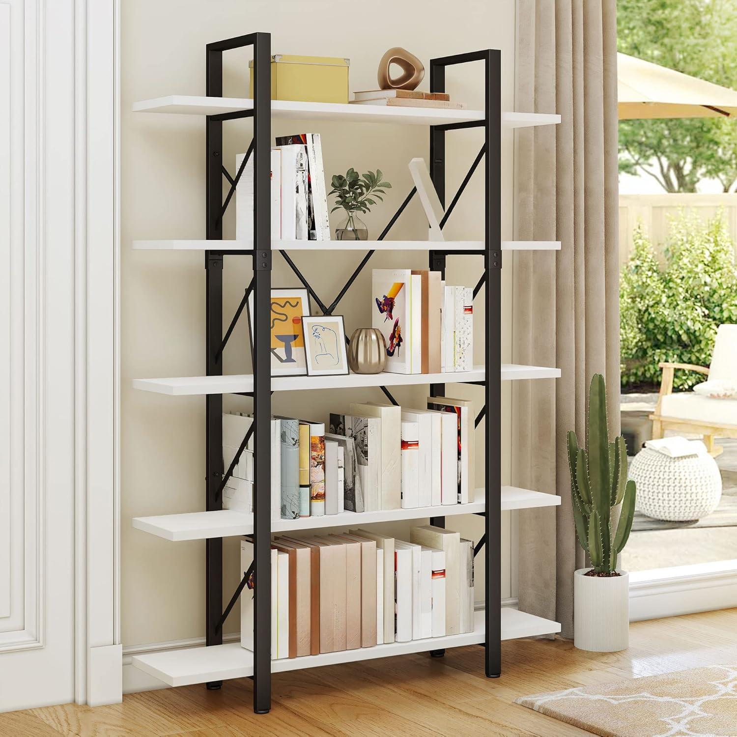 YITAHOME 5 Tier Bookshelf, Freestanding 5 Shelf Bookcases and Bookshelves, Modern Minimalist Furniture Open Display Storage Shelves Books Organizer for Living Room Bedroom Home Office