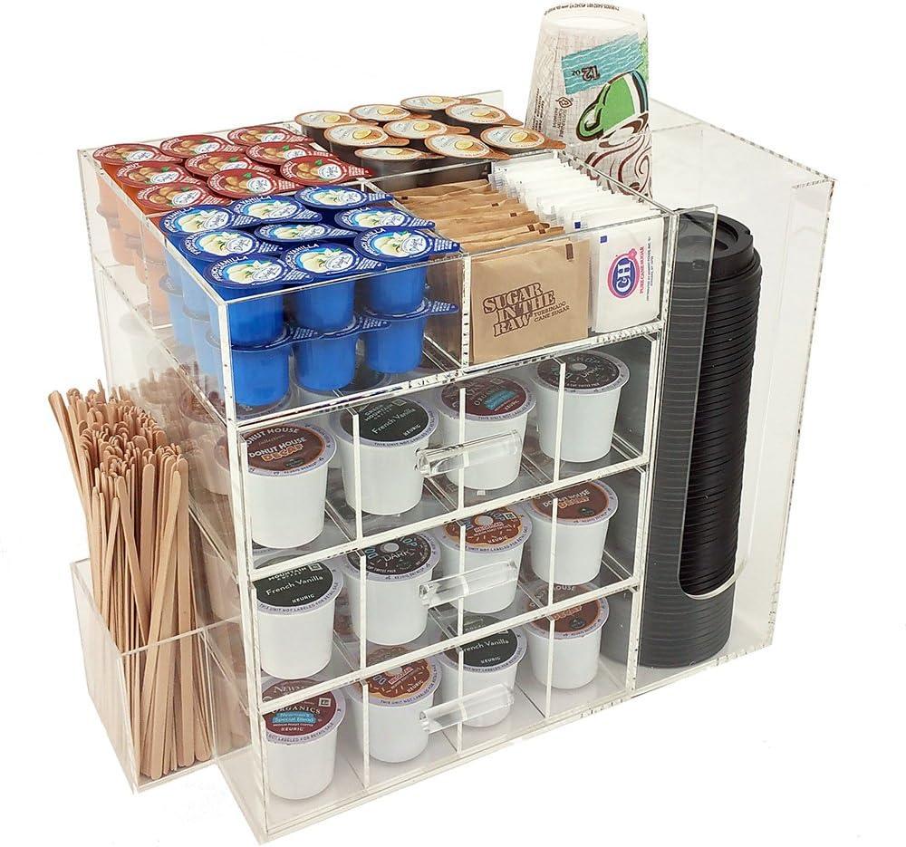 OnDisplay Acrylic Break Room Coffee Station with Drawers for Keurig® K-Cup Coffee Pods