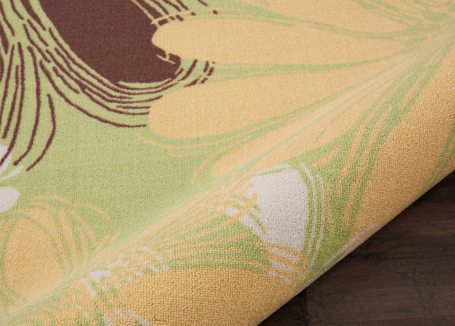 Nourison Home & Garden Flower Indoor Outdoor Runner Rug Green 2'3" x 8'