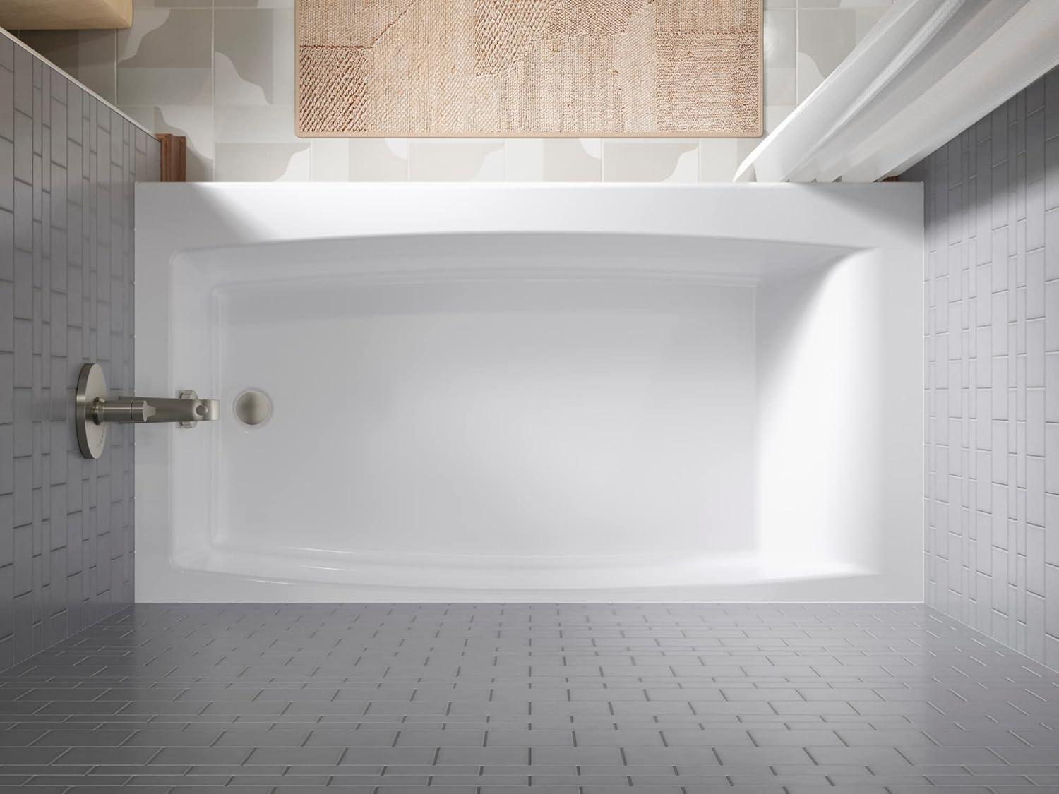 Entity 60 In. X 32 In. Alcove Bath With Right Drain