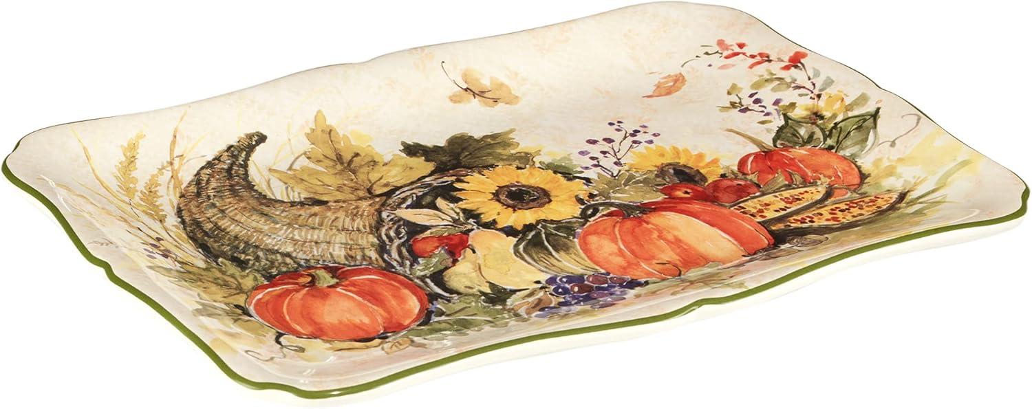 Harvest Morning Rectangular Serving Platter - Certified International