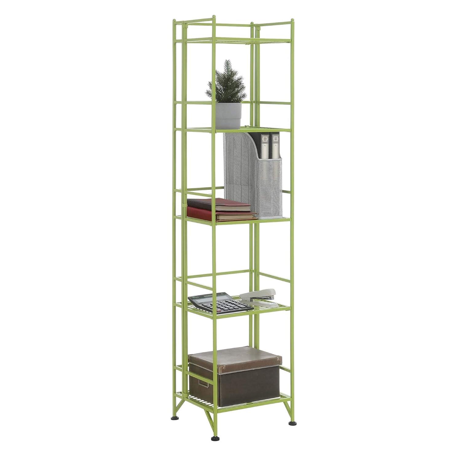 Convenience Concepts Xtra Storage 5 Tier Folding Metal Shelf, Lime