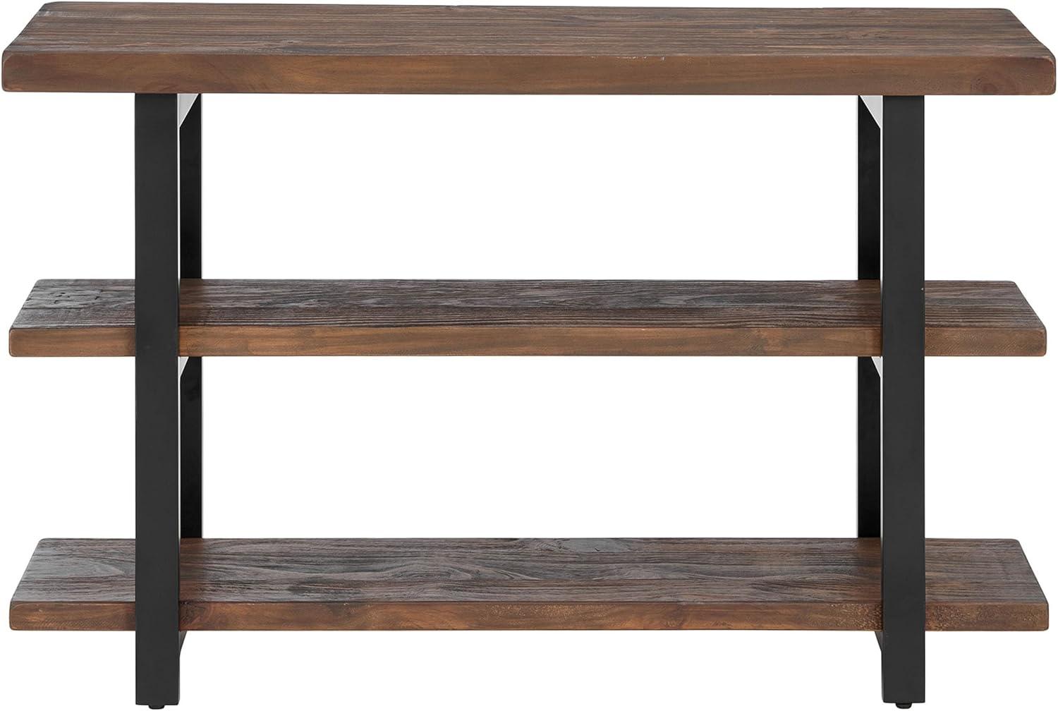 Pomona 2 Shelf Console Table Brown - Alaterre Furniture: Rustic Sofa Table, Metal Frame, Wood Top, Entryway Furniture